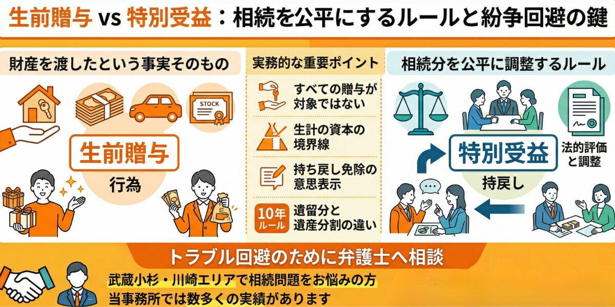 生前贈与と特別受益の違い
