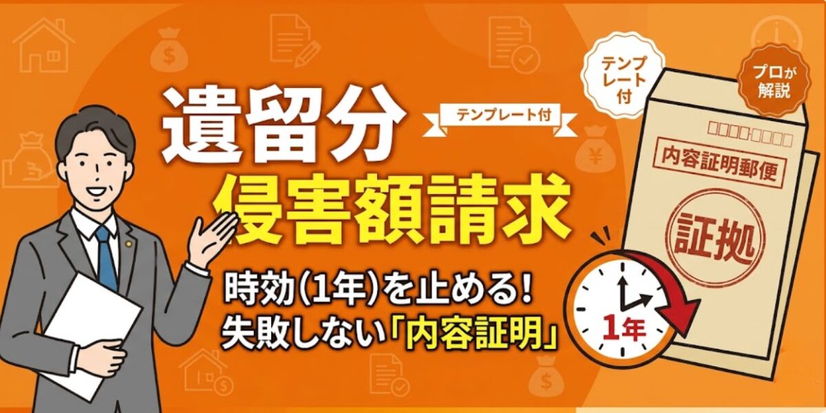 遺留分侵害額請求の内容証明の書き方|そのまま使える文例付き