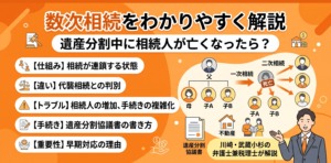 数次相続とは？遺産分割の途中で相続人が亡くなった場合の手続きと注意点を弁護士兼税理士が解説